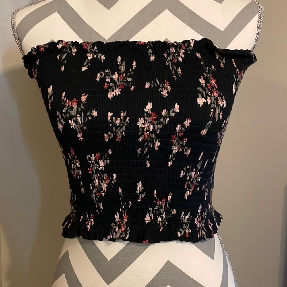 Black, floral bandeau